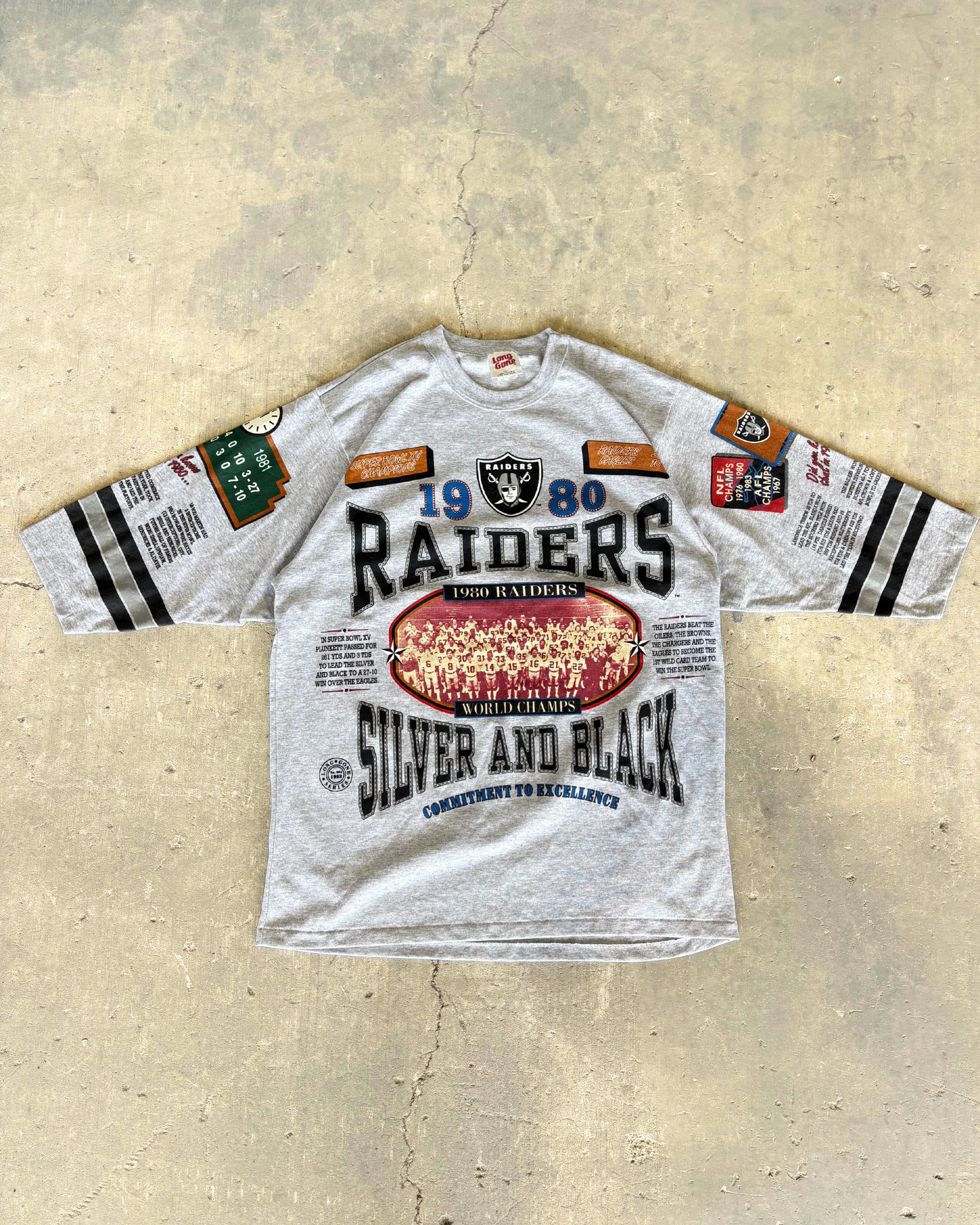 Oakland Raiders Silver and Black Tee