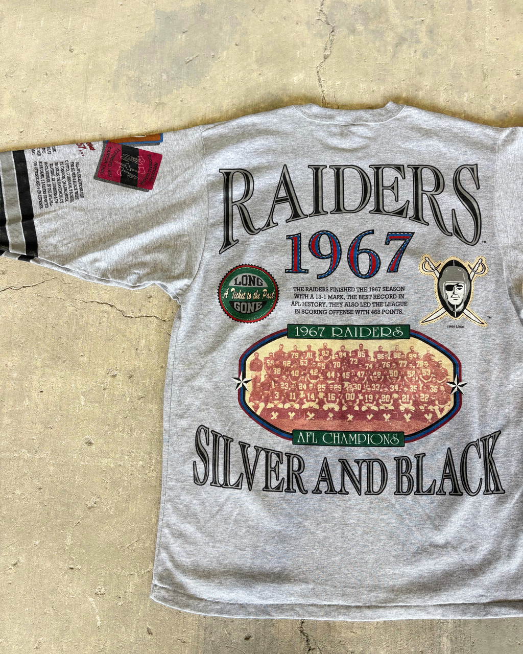 Oakland Raiders Silver and Black Tee